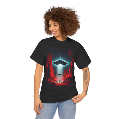 Taken, Unisex Heavy Cotton Tee, UFO inspired t-shirt, graphic design, art, png, t-shirts, tshirts, tee