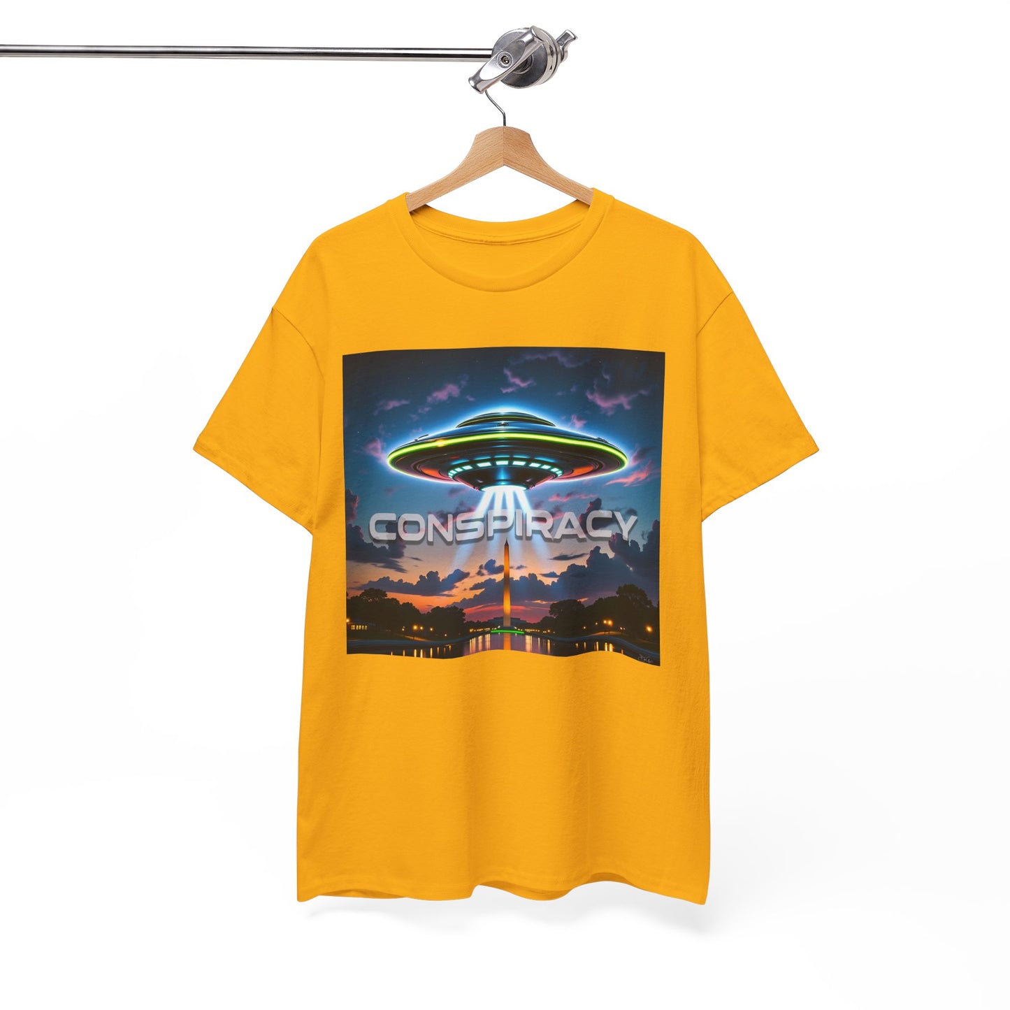 Retro Neon Alien UFO T-Shirt — "Conspiracy at DC" Graphic Tee