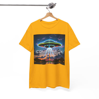 Retro Neon Alien UFO T-Shirt — "Conspiracy at DC" Graphic Tee