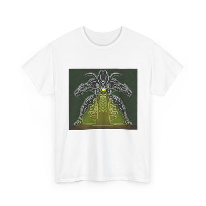 Alien Biker Neon Sci‑Fi Motorcycle T-Shirt