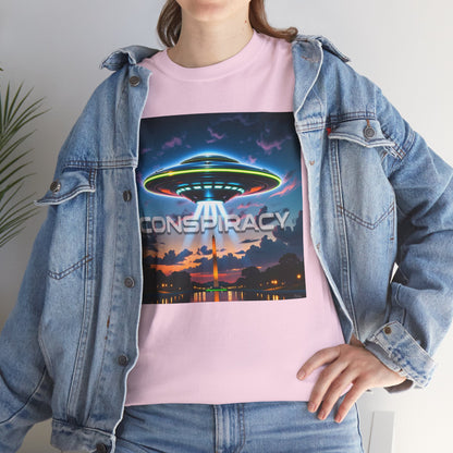 Retro Neon Alien UFO T-Shirt — "Conspiracy at DC" Graphic Tee