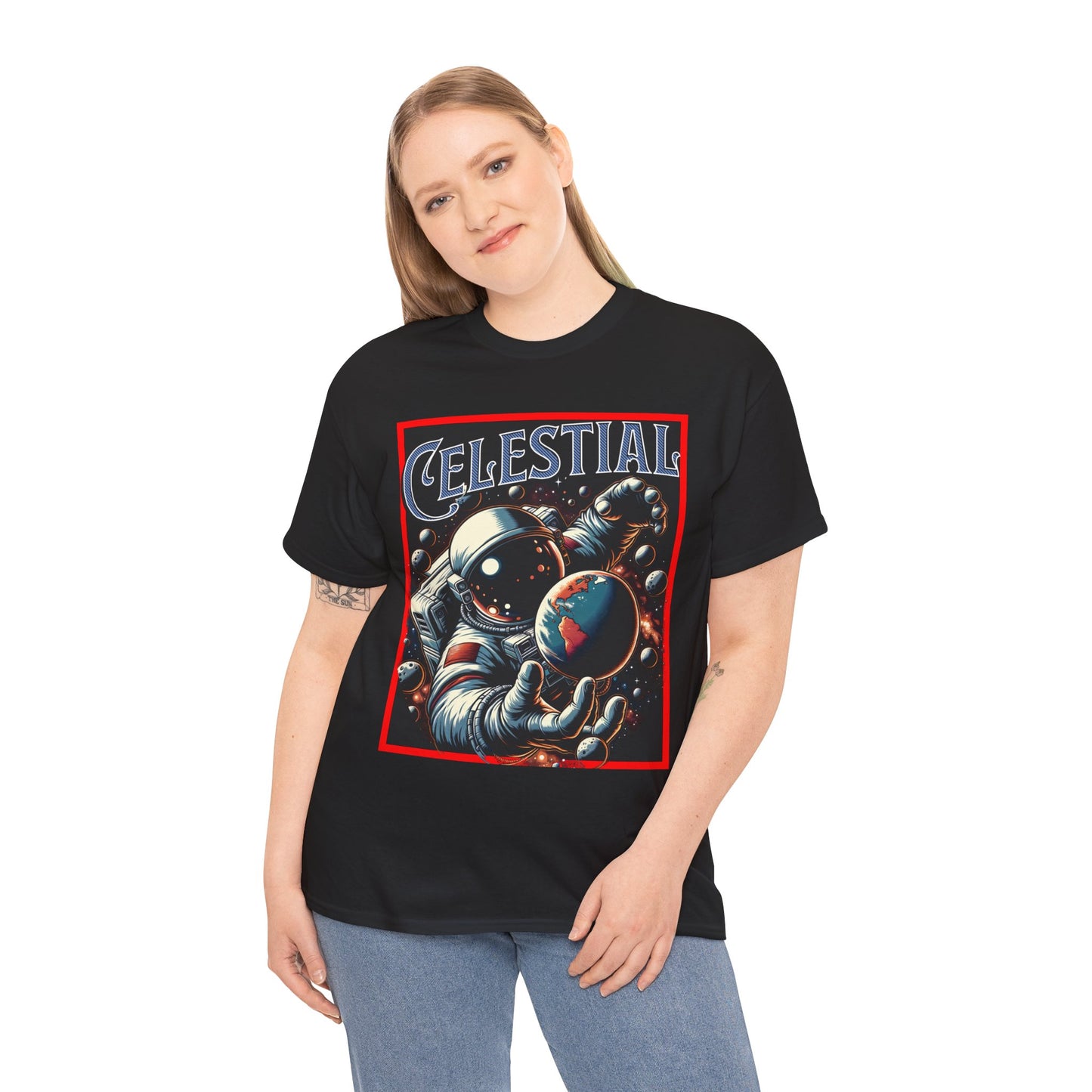 Celestial Astronaut Tee - Unisex Vintage Space Graphic T-Shirt, png, t-shirt, tshirts