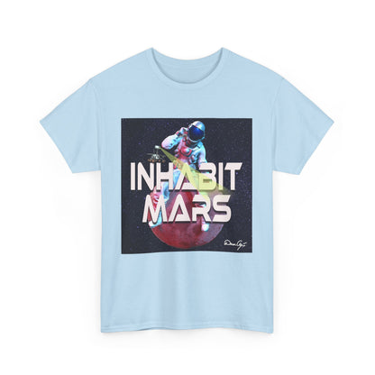Inhabit Mars, Unisex Heavy Cotton Tee, Space, SpaceX, Universe, UFO, multiverse, graphic design, png, graphic design, t-shirts, tee
