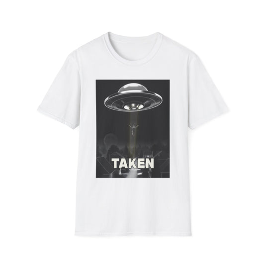 Taken 3, Alien Theme Unisex Softstyle T-Shirt, Fun Graphic Tee for UFO Lovers, Great for Casual Wear, Gifts for Sci-Fi Fans, Cool Shirt