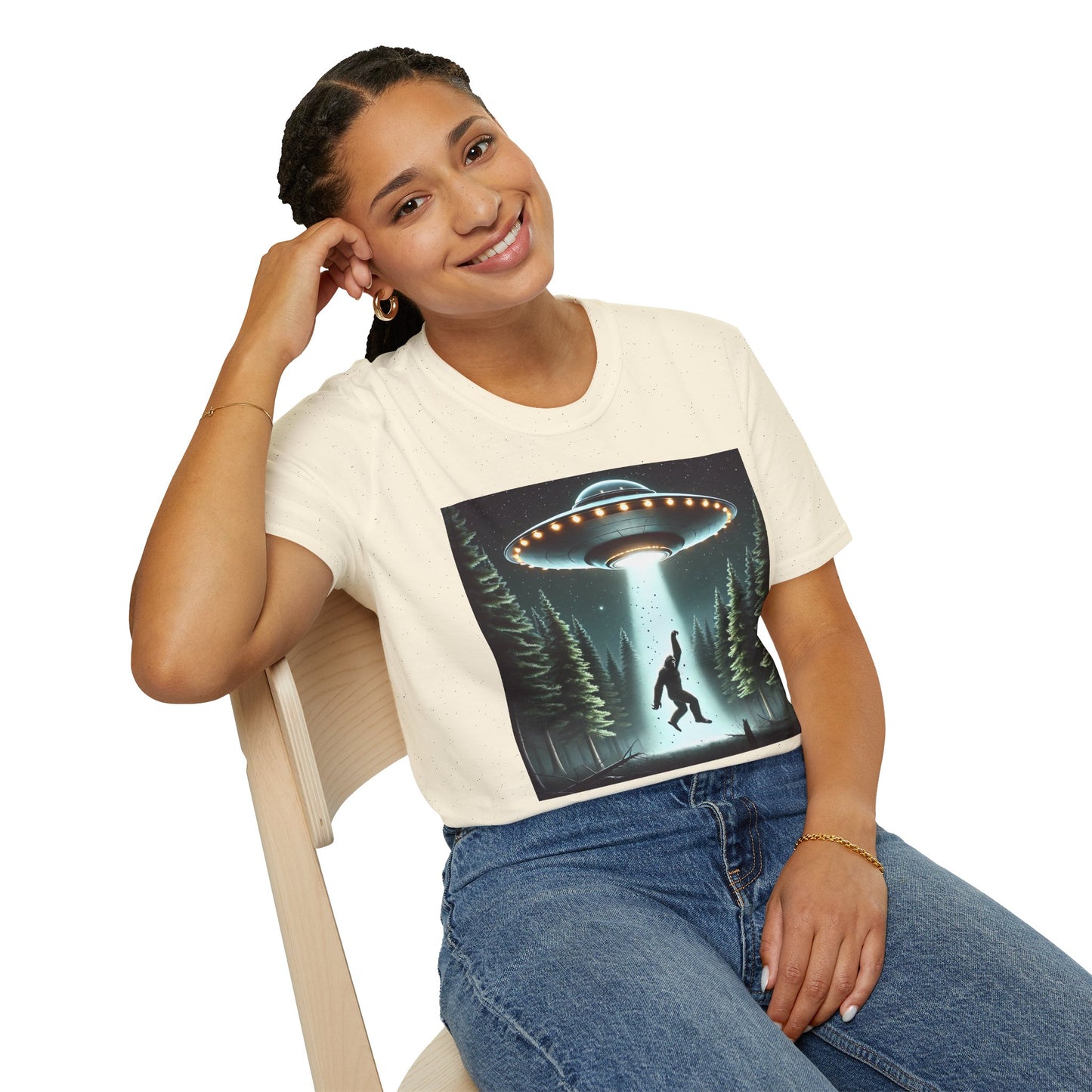 Funny UFO Abduction Unisex T-Shirt, Alien Theme Tee, Gift for Sci-Fi Lovers, Cool Graphic Shirt, Quirky Apparel, Unique Vintage Style