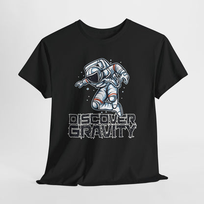Discover Gravity. Unisex Heavy Cotton Tee - Fun Astronaut, Astronomy Graphic Tee - Unisex graphic design, png Express Delivery available