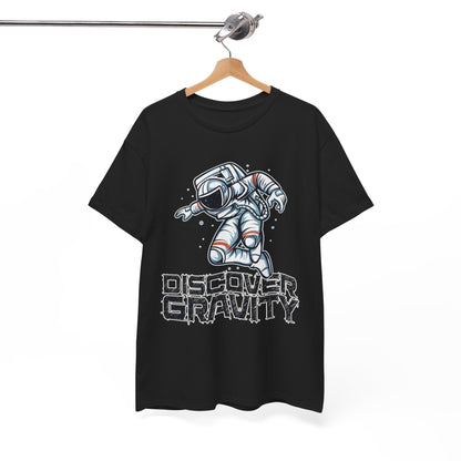 Discover Gravity. Unisex Heavy Cotton Tee - Fun Astronaut, Astronomy Graphic Tee - Unisex graphic design, png Express Delivery available