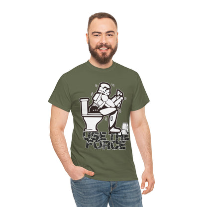 Use The Force, Unisex Heavy Cotton Tee, Star Wars, funny, restroom jokes, graphic design, png