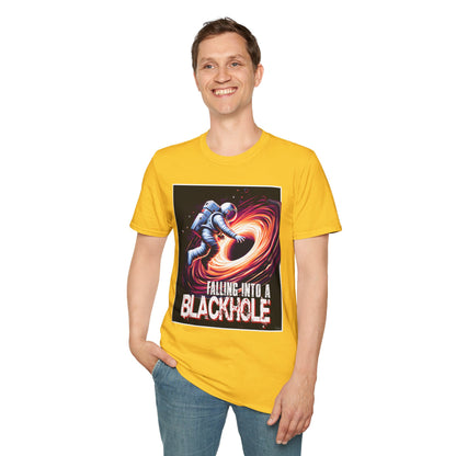 Falling Into a Blackhole Unisex Softstyle, T-Shirt, Space Lover Gift, Sci-Fi Tee, Astronomy Shirt, Creative Graphic T-Shirt, Gift Astronaut