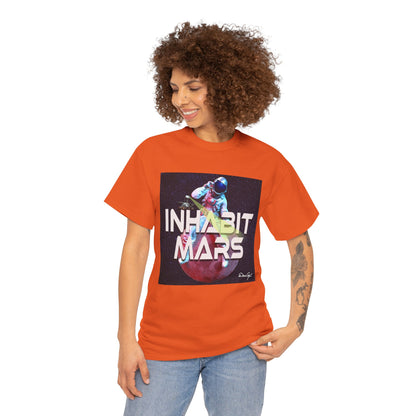 Inhabit Mars, Unisex Heavy Cotton Tee, Space, SpaceX, Universe, UFO, multiverse, graphic design, png, graphic design, t-shirts, tee