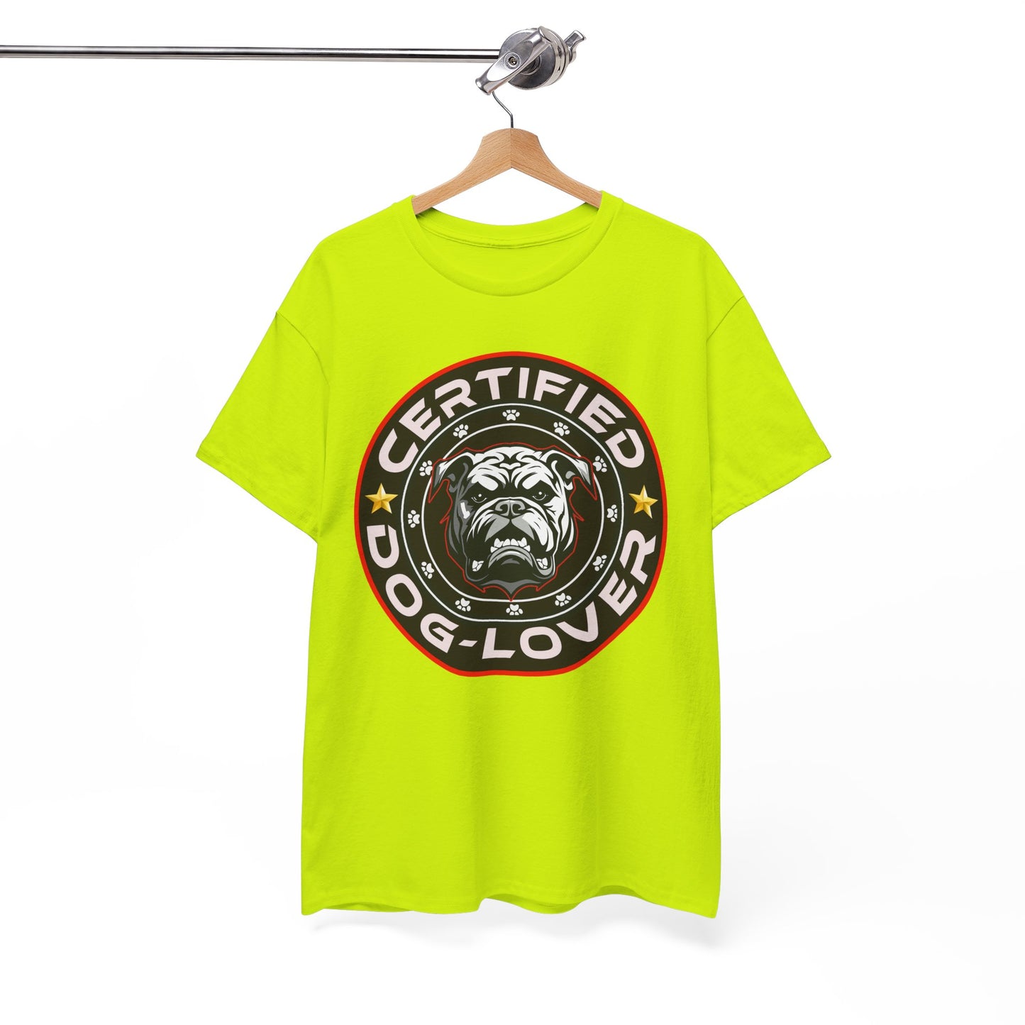 Certified Dog Lover Unisex Tee - Bulldog Print Design, GraphicTees, t-shirt, tshirt, png