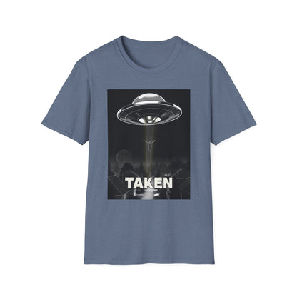 Taken 3, Alien Theme Unisex Softstyle T-Shirt, Fun Graphic Tee for UFO Lovers, Great for Casual Wear, Gifts for Sci-Fi Fans, Cool Shirt