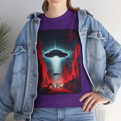 Taken, Unisex Heavy Cotton Tee, UFO inspired t-shirt, graphic design, art, png, t-shirts, tshirts, tee