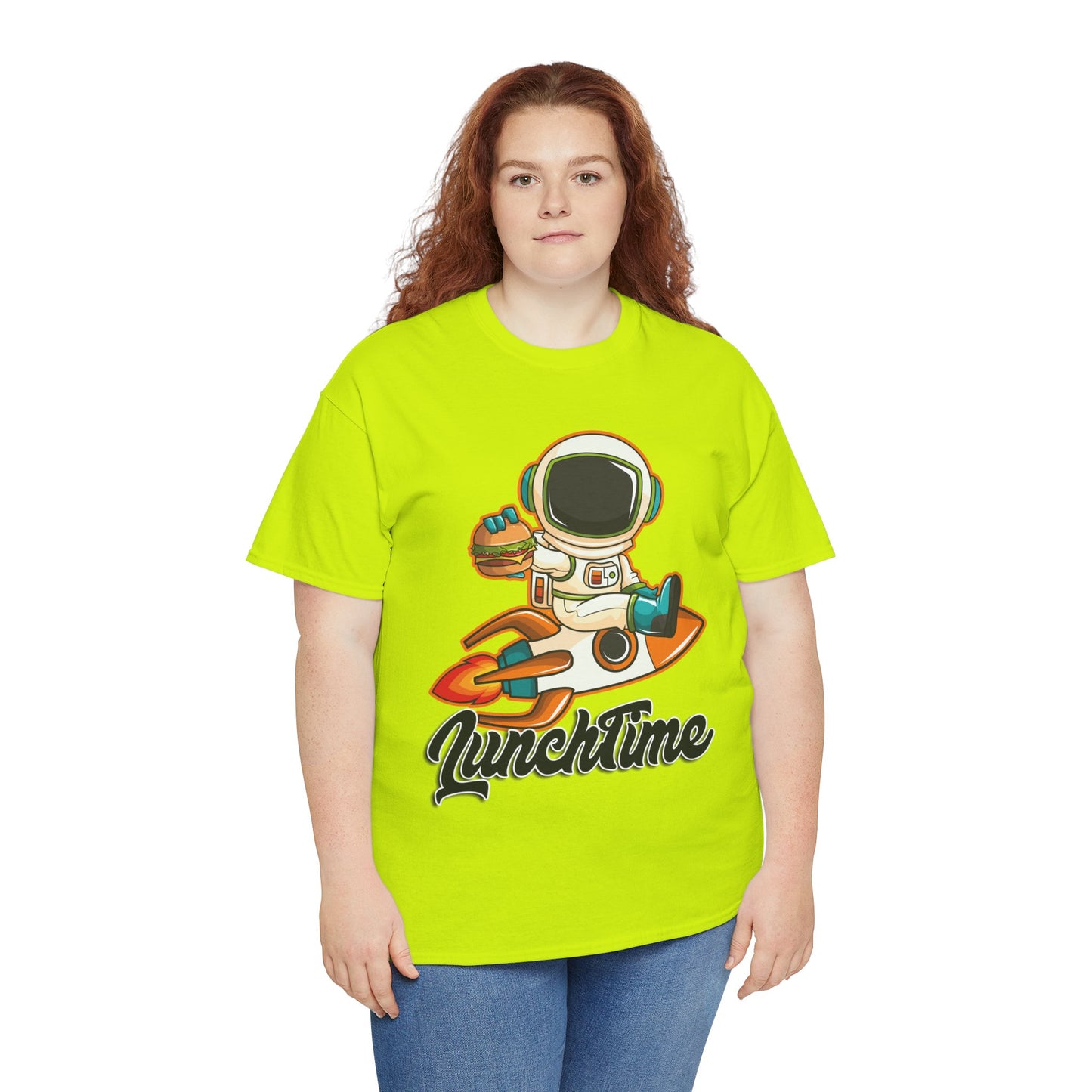 Astronaut Lunchtime Unisex Heavy Cotton Tee - Fun Graphic T-Shirt for Space Lovers, GraphicTees, png, t-shirts, tshirts
