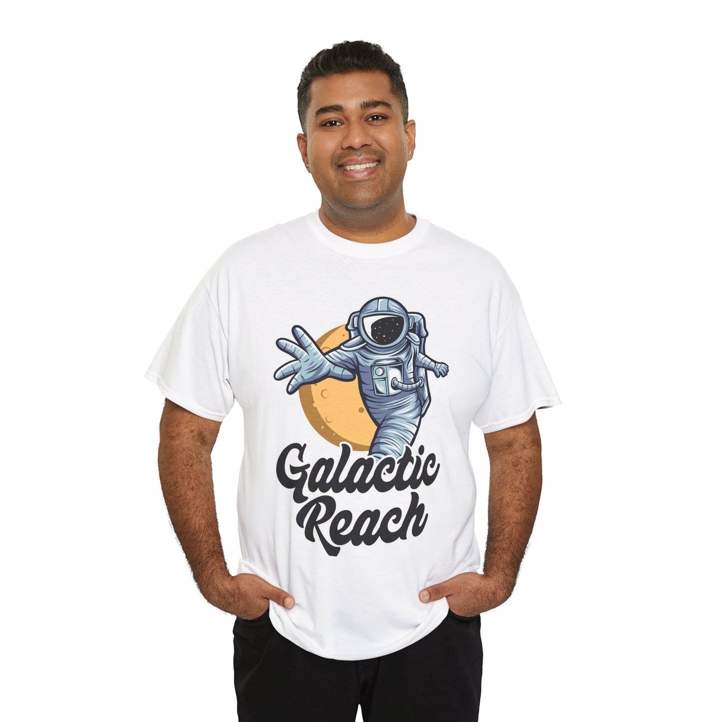 Galactic Reach, Astronaut, Unisex Heavy Cotton Tee, Express Delivery available, graphic design, png