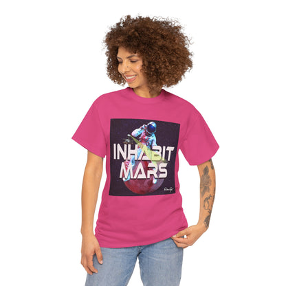 Inhabit Mars, Unisex Heavy Cotton Tee, Space, SpaceX, Universe, UFO, multiverse, graphic design, png, graphic design, t-shirts, tee