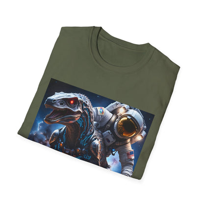 Space Dinosaur Unisex Softstyle T-Shirt, Fun Gift for Kids, Science Fiction Tee, Unique Graphic Shirt, Cool Outfit for Parties, t-shirt, tshirt, png