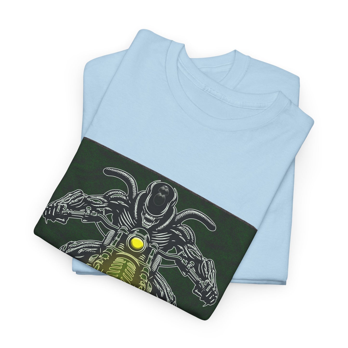 Alien Biker Neon Sci‑Fi Motorcycle T-Shirt