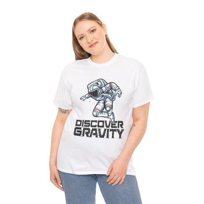 Discover Gravity. Unisex Heavy Cotton Tee - Fun Astronaut, Astronomy Graphic Tee - Unisex graphic design, png Express Delivery available