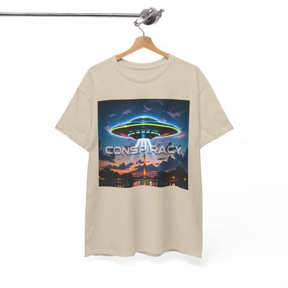 Retro Neon Alien UFO T-Shirt — "Conspiracy at DC" Graphic Tee