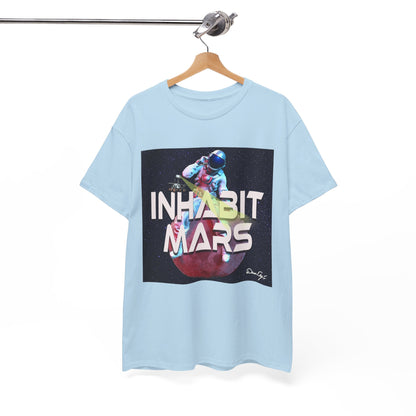 Inhabit Mars, Unisex Heavy Cotton Tee, Space, SpaceX, Universe, UFO, multiverse, graphic design, png, graphic design, t-shirts, tee