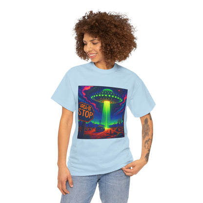 Area 51 Stop UFO Abduction T-Shirt — Neon Alien Invasion Tee