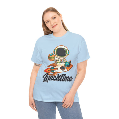 Astronaut Lunchtime Unisex Heavy Cotton Tee - Fun Graphic T-Shirt for Space Lovers, GraphicTees, png, t-shirts, tshirts
