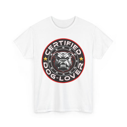 Certified Dog Lover Unisex Tee - Bulldog Print Design, GraphicTees, t-shirt, tshirt, png