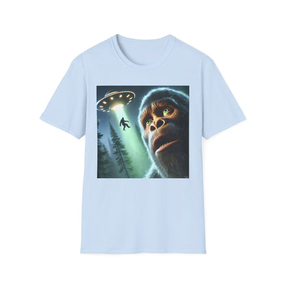 Bigfoot UFO Unisex T-Shirt, Funny Graphic Tee, Gift for Alien Lovers, Unique Summer Shirt, Casual Everyday Wear, t-shirt, tshirts, party