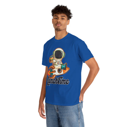 Astronaut Lunchtime Unisex Heavy Cotton Tee - Fun Graphic T-Shirt for Space Lovers, GraphicTees, png, t-shirts, tshirts