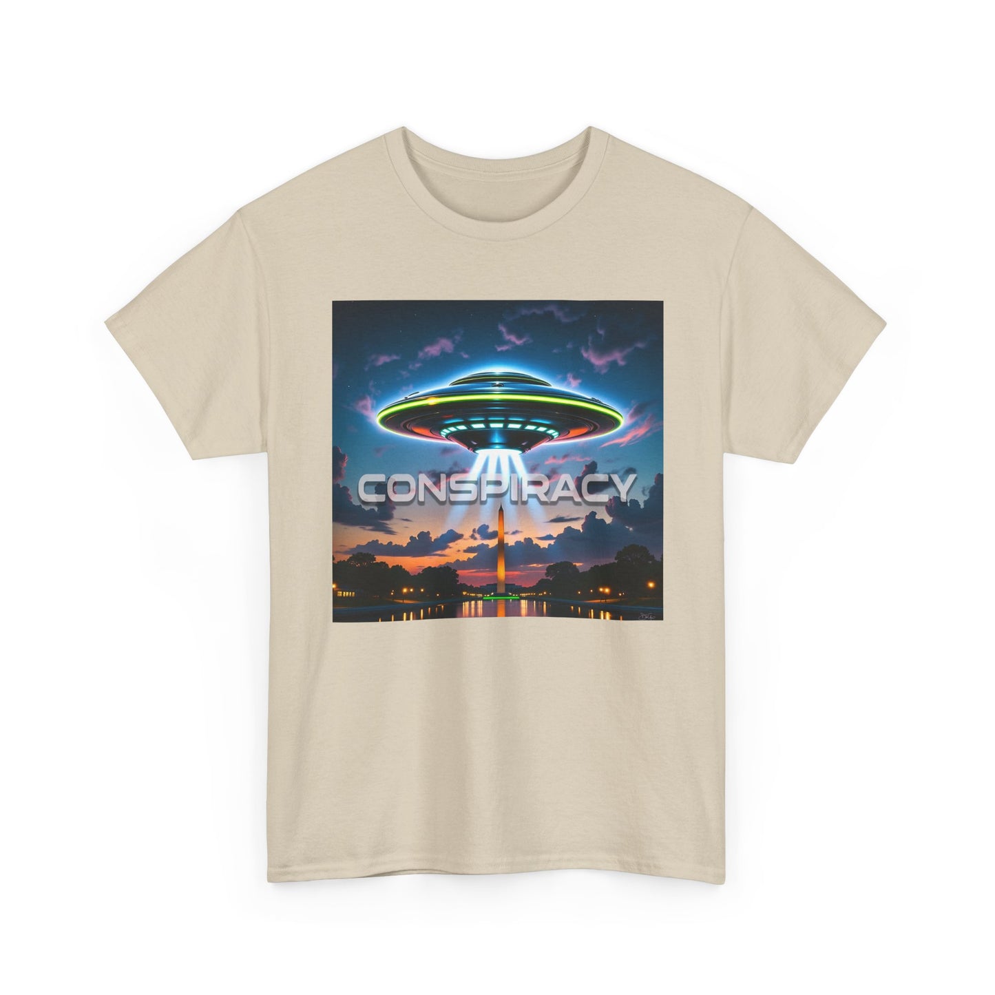 Retro Neon Alien UFO T-Shirt — "Conspiracy at DC" Graphic Tee