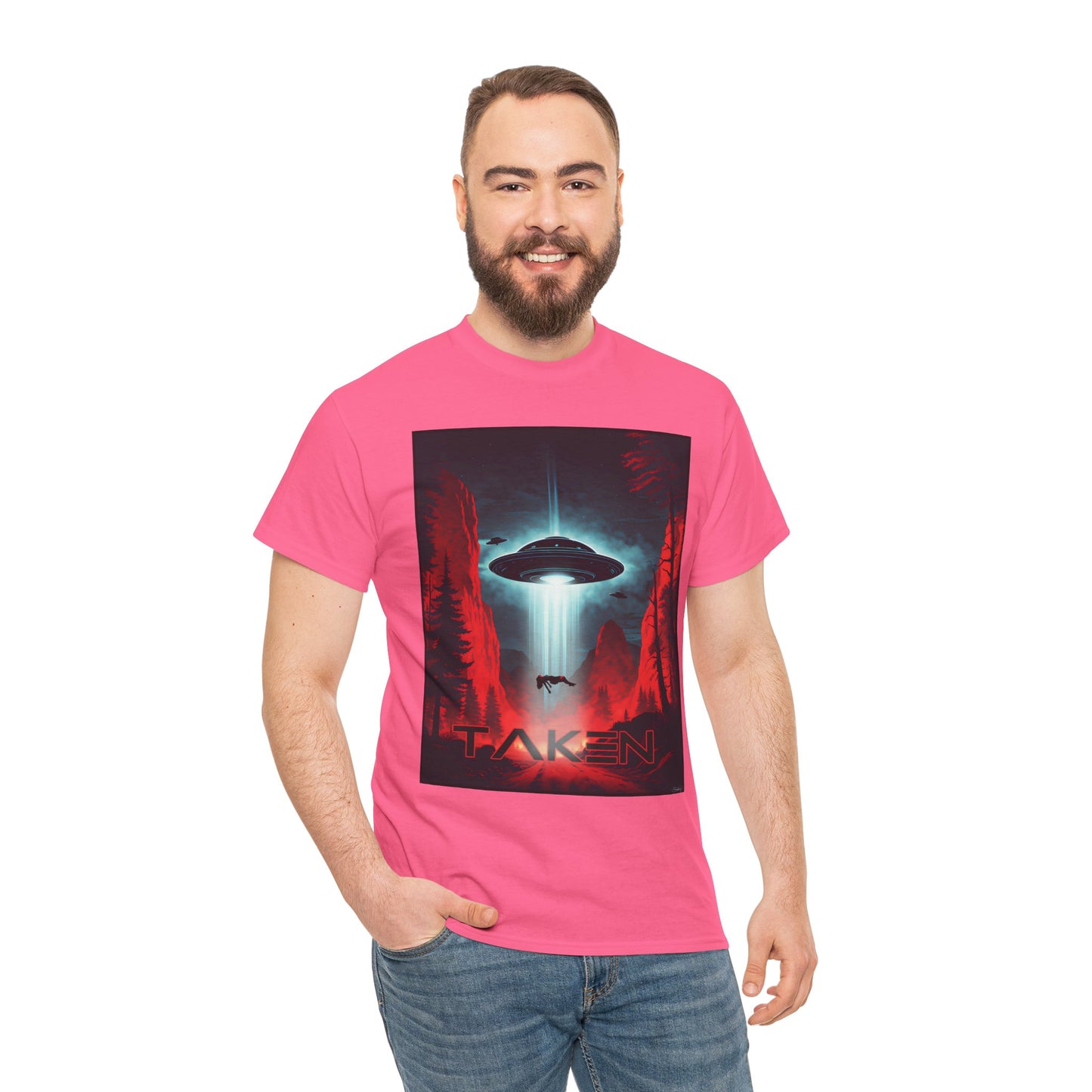 Taken, Unisex Heavy Cotton Tee, UFO inspired t-shirt, graphic design, art, png, t-shirts, tshirts, tee