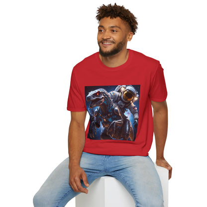 Space Dinosaur Unisex Softstyle T-Shirt, Fun Gift for Kids, Science Fiction Tee, Unique Graphic Shirt, Cool Outfit for Parties, t-shirt, tshirt, png