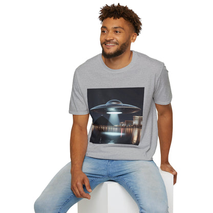 Vintage UFO Graphic Unisex T-Shirt, Retro Tee for Sci-Fi Lovers, Gift for Space Enthusiasts, Cool Alien Design, Unique Casual Wear
