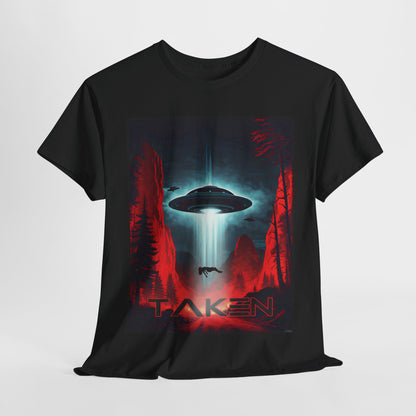 Taken, Unisex Heavy Cotton Tee, UFO inspired t-shirt, graphic design, art, png, t-shirts, tshirts, tee