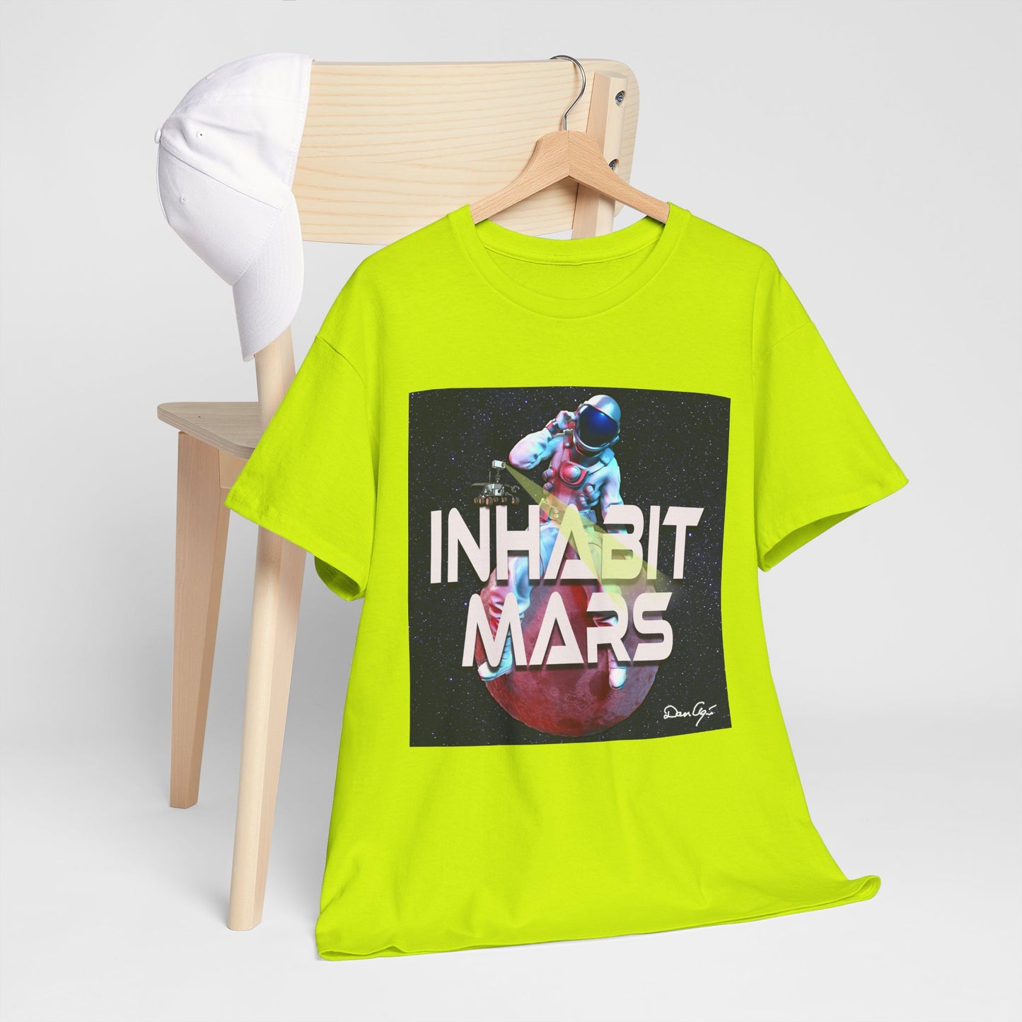 Inhabit Mars, Unisex Heavy Cotton Tee, Space, SpaceX, Universe, UFO, multiverse, graphic design, png, graphic design, t-shirts, tee