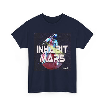 Inhabit Mars, Unisex Heavy Cotton Tee, Space, SpaceX, Universe, UFO, multiverse, graphic design, png, graphic design, t-shirts, tee