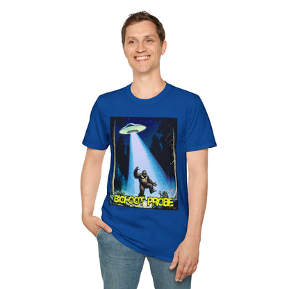 Bigfoot Probe Unisex Softstyle T-Shirt - Fun UFO Graphic Tee, Perfect Gift, Halloween, Nerd Culture, Outdoors, Alien, Graphic tees, t-shirts, Graphic design, t-shirts, tees