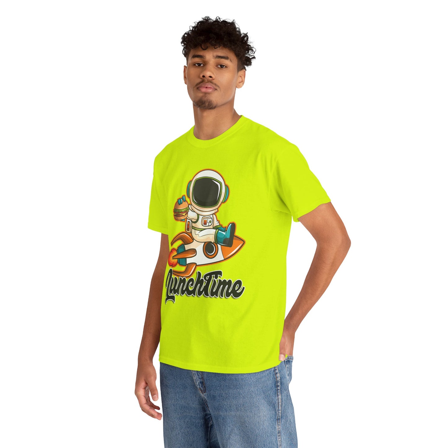 Astronaut Lunchtime Unisex Heavy Cotton Tee - Fun Graphic T-Shirt for Space Lovers, GraphicTees, png, t-shirts, tshirts