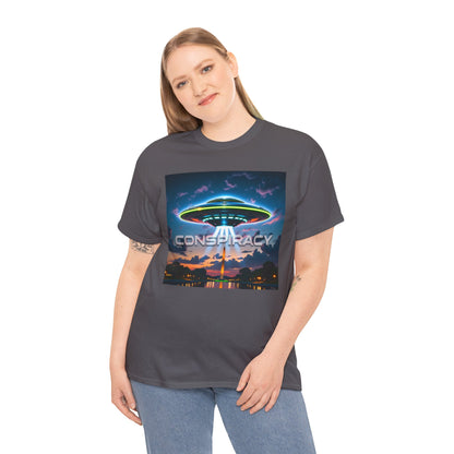 Retro Neon Alien UFO T-Shirt — "Conspiracy at DC" Graphic Tee