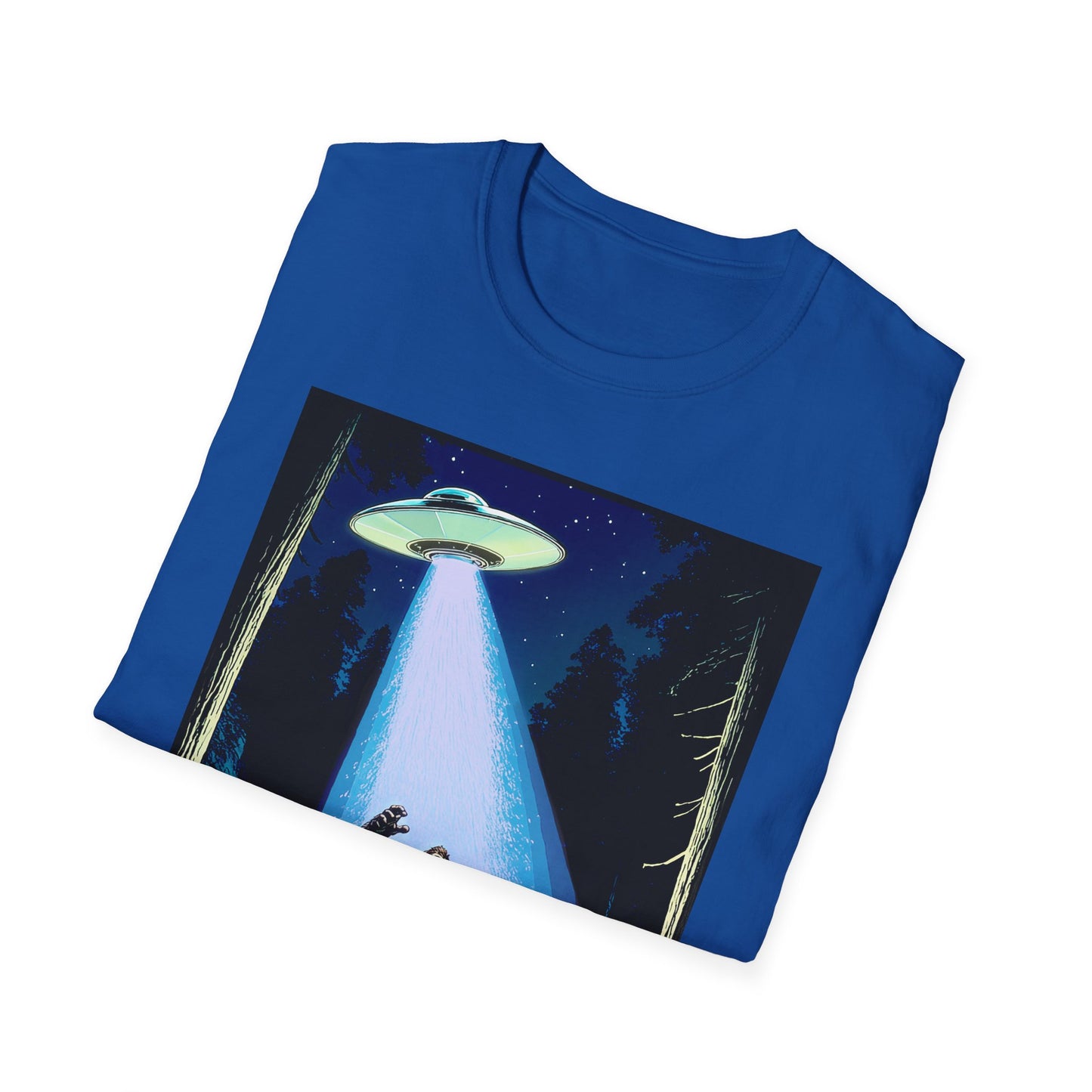 Bigfoot Probe Unisex Softstyle T-Shirt - Fun UFO Graphic Tee, Perfect Gift, Halloween, Nerd Culture, Outdoors, Alien, Graphic tees, t-shirts, Graphic design, t-shirts, tees