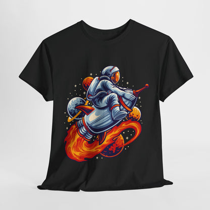 Retro Space Explorer Unisex Heavy Cotton Tee, graphic designed, tees, t-shirt, t-shirts, png