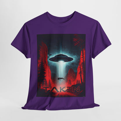 Taken, Unisex Heavy Cotton Tee, UFO inspired t-shirt, graphic design, art, png, t-shirts, tshirts, tee
