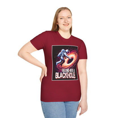 Falling Into a Blackhole Unisex Softstyle, T-Shirt, Space Lover Gift, Sci-Fi Tee, Astronomy Shirt, Creative Graphic T-Shirt, Gift Astronaut