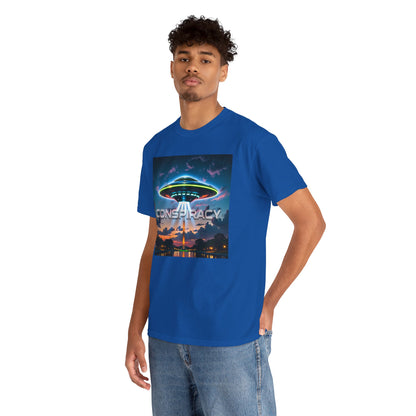 Retro Neon Alien UFO T-Shirt — "Conspiracy at DC" Graphic Tee