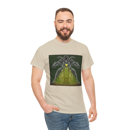 Alien Biker Neon Sci‑Fi Motorcycle T-Shirt