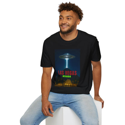 Luxor UFO, Las Vegas UFO Unisex Softstyle T-Shirt - Retro Nevada Design, graphic design, t-shirts, tshirts, tees, GraphicTees, png