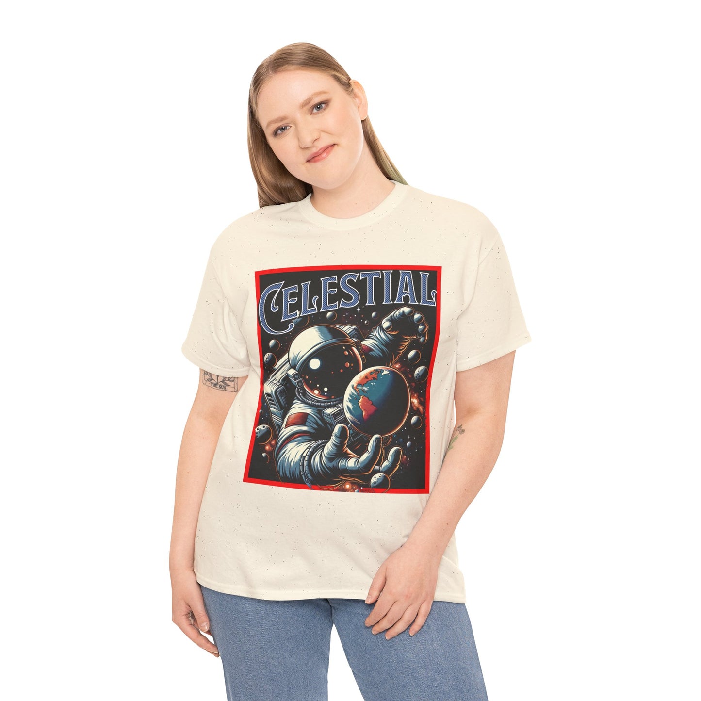 Celestial Astronaut Tee - Unisex Vintage Space Graphic T-Shirt, png, t-shirt, tshirts