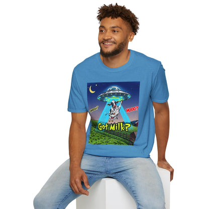 Got Milk? Funny Unisex Softstyle T-Shirt, Humorous Tee, Perfect for Cow Lovers, Milking Day, Farm-themed Gifts, Quirky Apparel, graphic