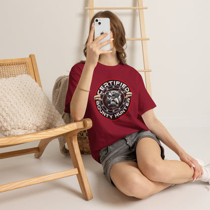 Certified Bounty Hunter, Unisex Heavy Cotton Tee, comedy, bulldog, print design, png, GraphicTees